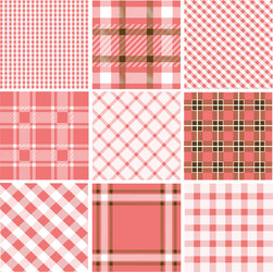 set of plaid patterns vector image