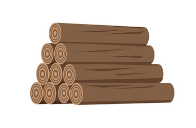 stack of wood logs vector image