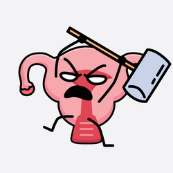 uterus character with cute face and simple body vector image