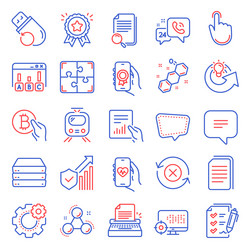 Technology icons set included icon as search file vector