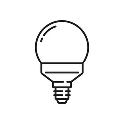 globe light bulb and led lamp outline icon vector image