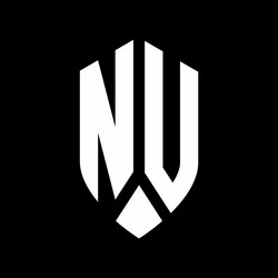 nu logo monogram with emblem shield style design vector image