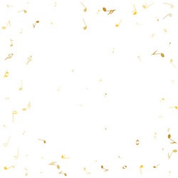 golden music notes on a solide white background vector image