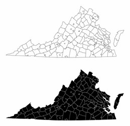 virginia administrative maps vector image