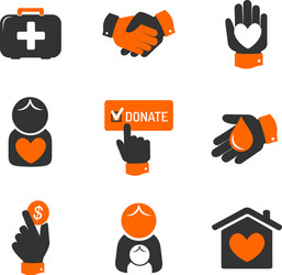 charity and donation icons vector image