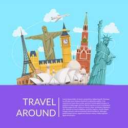 world sights background with place for text vector image