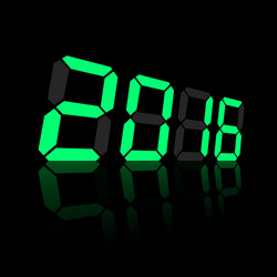 green digital numbers 2016 vector image