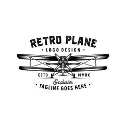 retro plane logo vector image