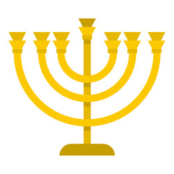 jewish menorah with candles icon flat style vector image