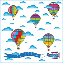 air balloon composition vector image