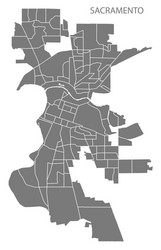 sacramento california city map with neighborhoods vector image