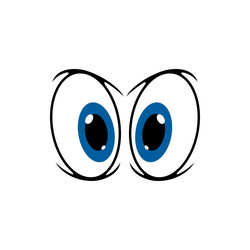 cartoon face smile with big eyes googly emoticon vector image