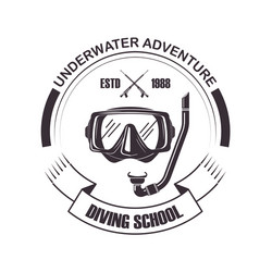 diving school scuba mask icon vector image