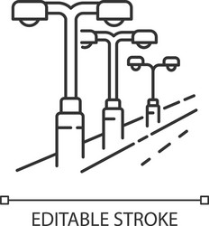 Street lighting pixel perfect linear icon vector