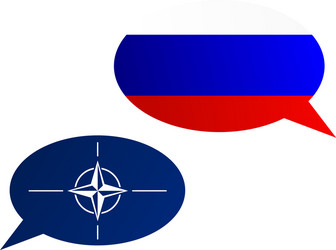 Conversation bubbles between russia and nato vector