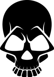 black and white human skull icon symbol or emblem vector image