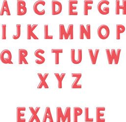 red font alphabet letters hand drawn doodle vector image