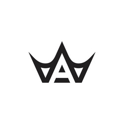 letter a crown geometric line logo vector image