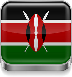 metal icon of kenya vector