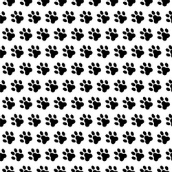 Dog footprint seamless pattern paw foot print vector