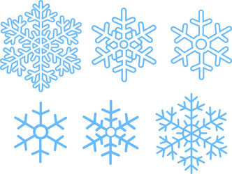 snowflakes set vector image