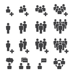 people icon set vector image