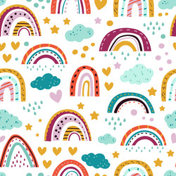 scandinavian rainbow pattern seamless print vector image