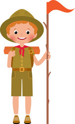 A smiling child boy scout vector