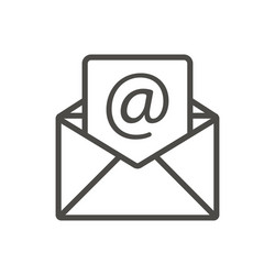 email message icon line open mail symbol vector image