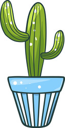 cactus in a pot green home plant icon vector image