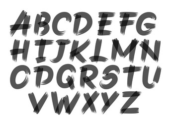 handwritten black paint brush letters vector image