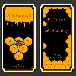 on theme for label of sugary flowing down honey vector image