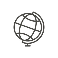 Globe icon line earth symbol vector