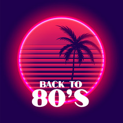 back to 80s retro neon paradise background vector image