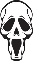 black and white human skull icon symbol or emblem vector image