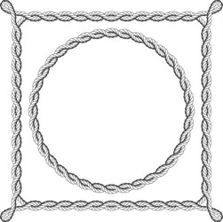 twisted rope frames - round and square borders vector image