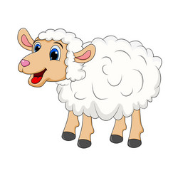 sheep cartoon mascot character standing for farm vector image