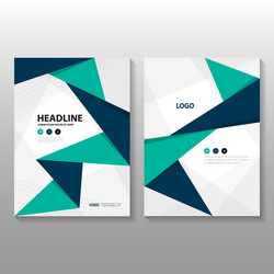 triangle green blue leaflet brochure flyer vector image