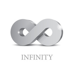 infinity 3d silver symbol vector image