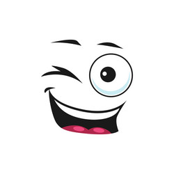 cartoon smiling face emoji flirting vector image