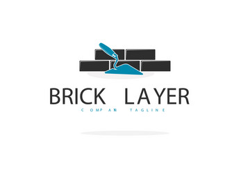 bricklayer logo with trowel vector image