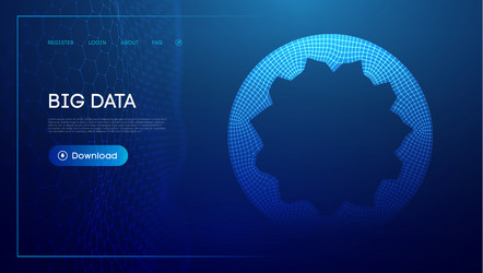 blue data circle 3d sound wave tech vector image