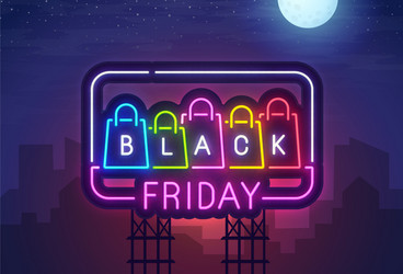 night city sign neon black friday vector image