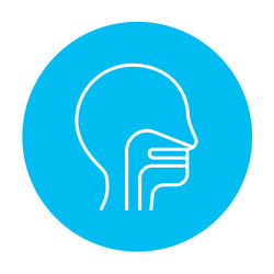 Human head with ear nose throat system line icon vector