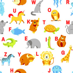 alphabet animals and letters study material vector image