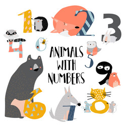 cartoon numbers set from one vector image