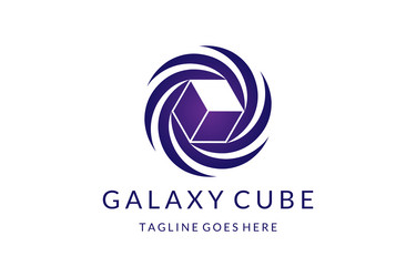 Galaxy cube modern logo design vector