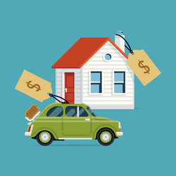 house and car for sale vector image