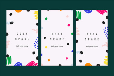 collection modern abstract templates for socila vector image