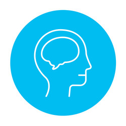 human head with brain line icon vector image